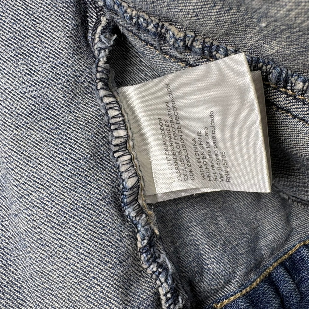 Vintage‎ Plugg Denim Jacket Womens Blue Distressed Bleach Floral Y2K Trucker - Picture 5 of 10